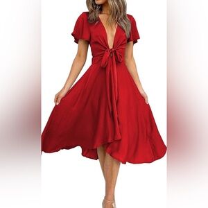 Red Satin Dress